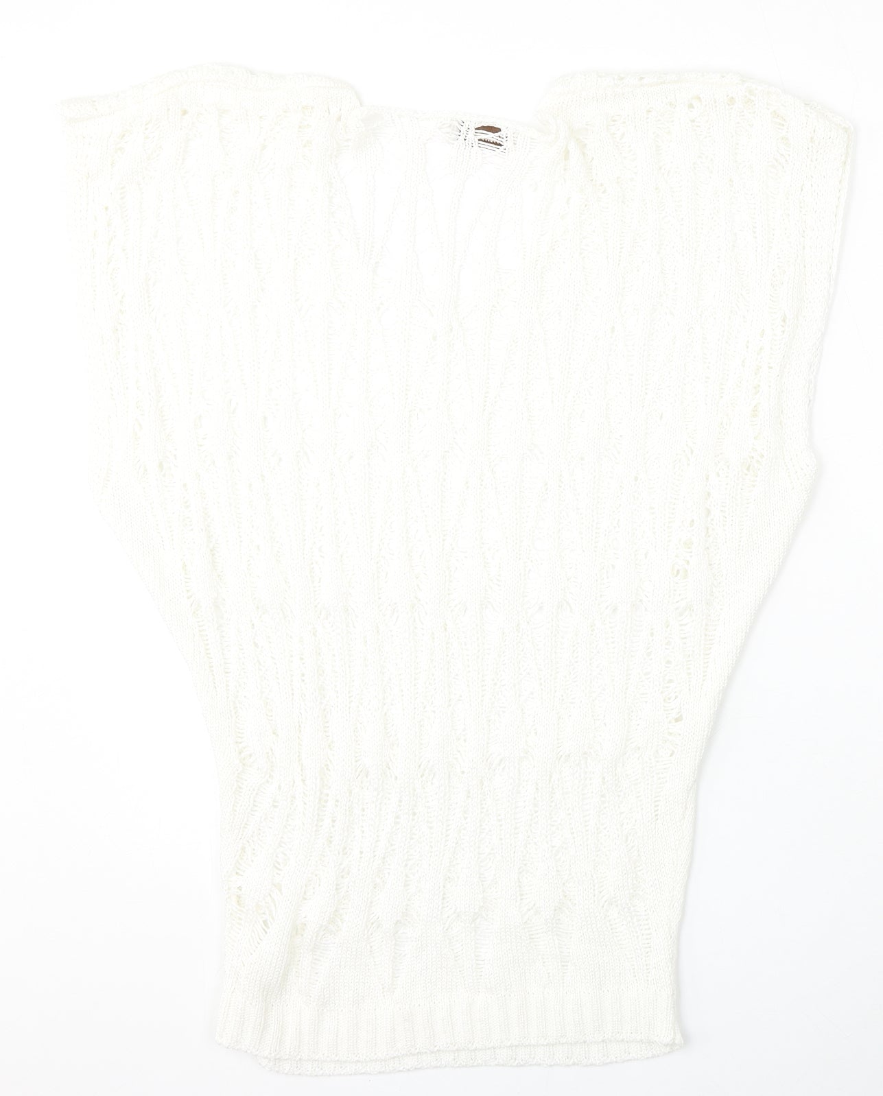 Ellamada Womens White V-Neck  Polyester Vest Jumper Size L