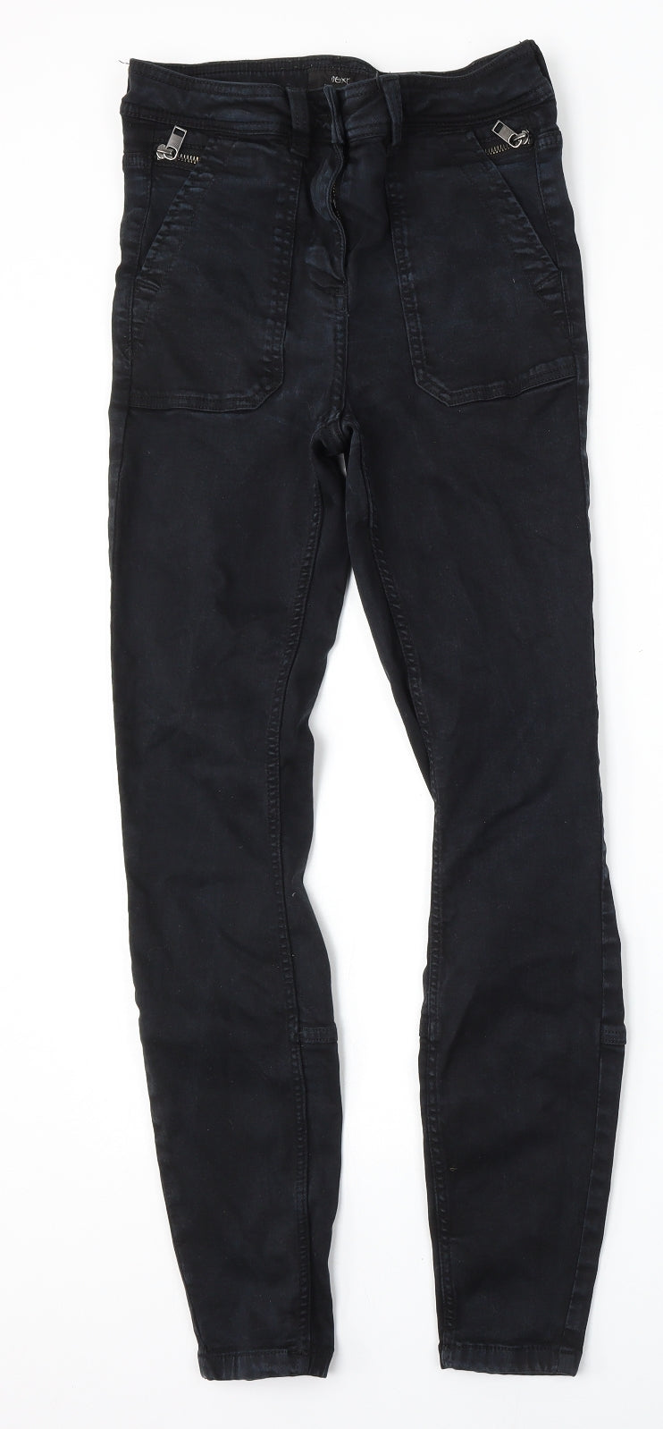 NEXT Womens Blue  Lyocell Skinny Jeans Size 8 L28 in Regular Button