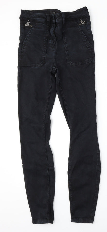 NEXT Womens Blue  Lyocell Skinny Jeans Size 8 L28 in Regular Button