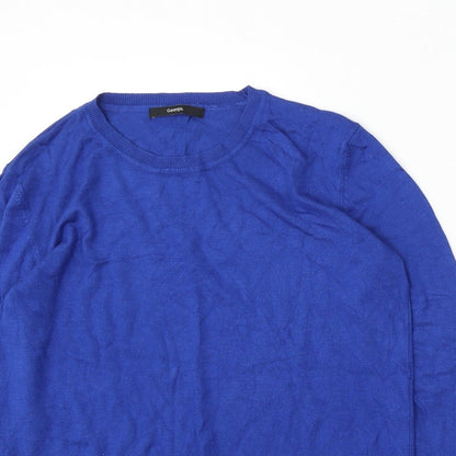 George Womens Blue Round Neck  Viscose Pullover Jumper Size 10