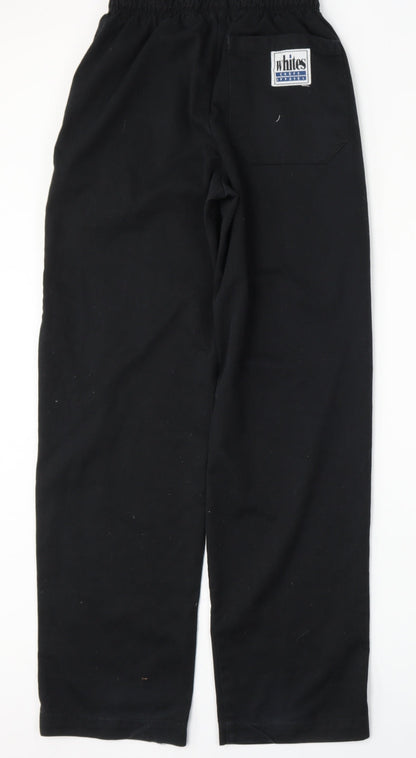 Mens UK Size XS Whites Regular Fit  Black Trousers