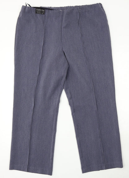 Classic Womens Blue  Polyester Trousers  Size 18 L27 in Regular