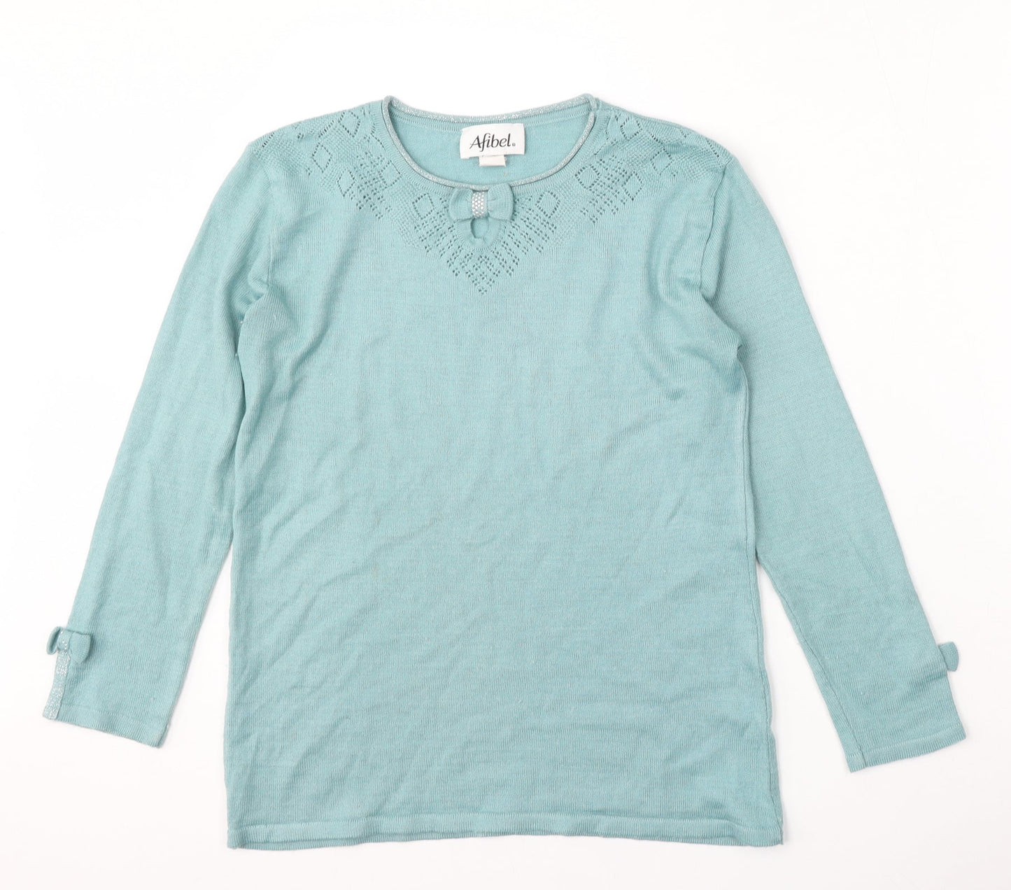 Womens UK Size 14 Afibel Blue Pullover Jumper