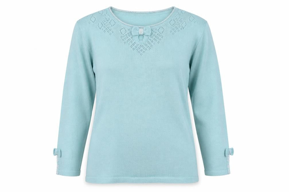 Womens UK Size 14 Afibel Blue Pullover Jumper