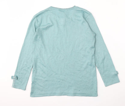 Womens UK Size 14 Afibel Blue Pullover Jumper