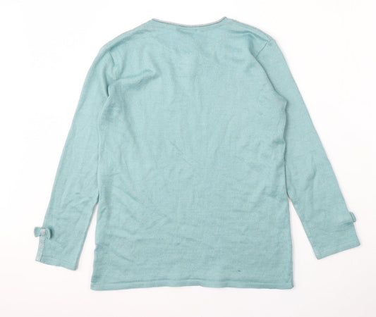 Womens UK Size 14 Afibel Blue Pullover Jumper