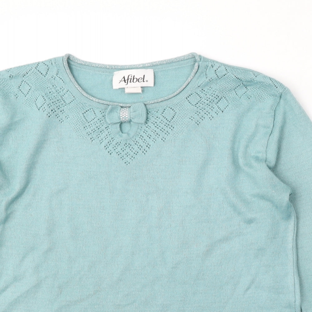 Womens UK Size 14 Afibel Blue Pullover Jumper