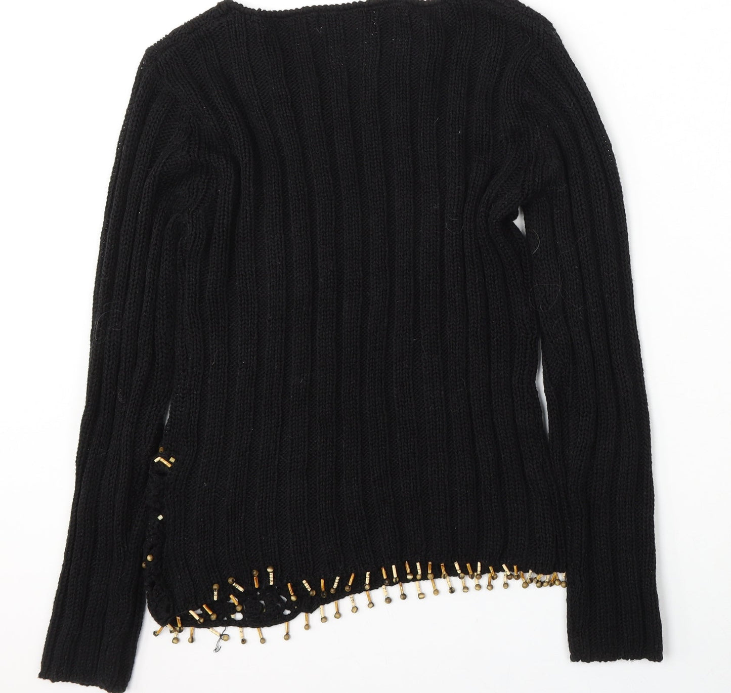 Womens UK Size M Elegant Black Pullover Jumper