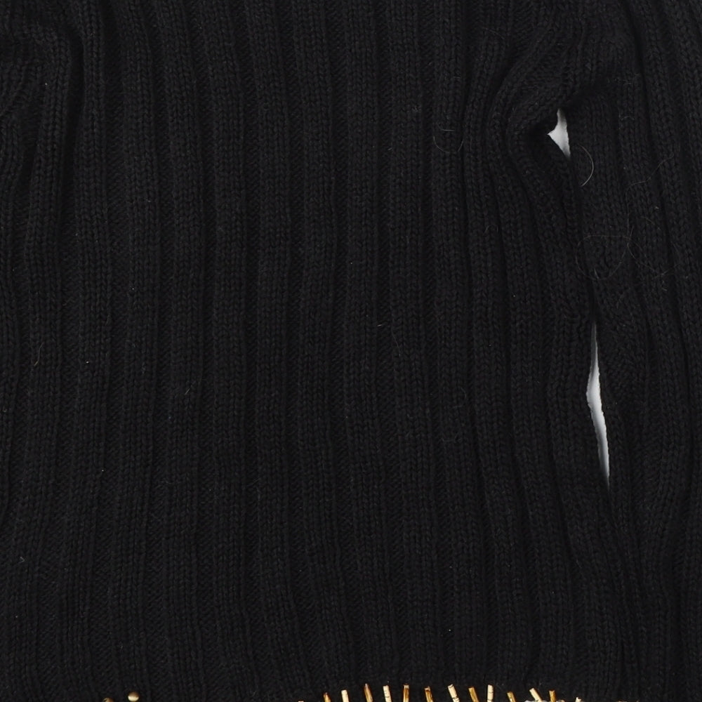Womens UK Size M Elegant Black Pullover Jumper