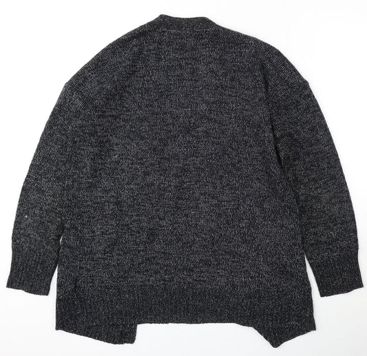 Divided by H&M Womens Grey V-Neck  Acrylic Cardigan Jumper Size S