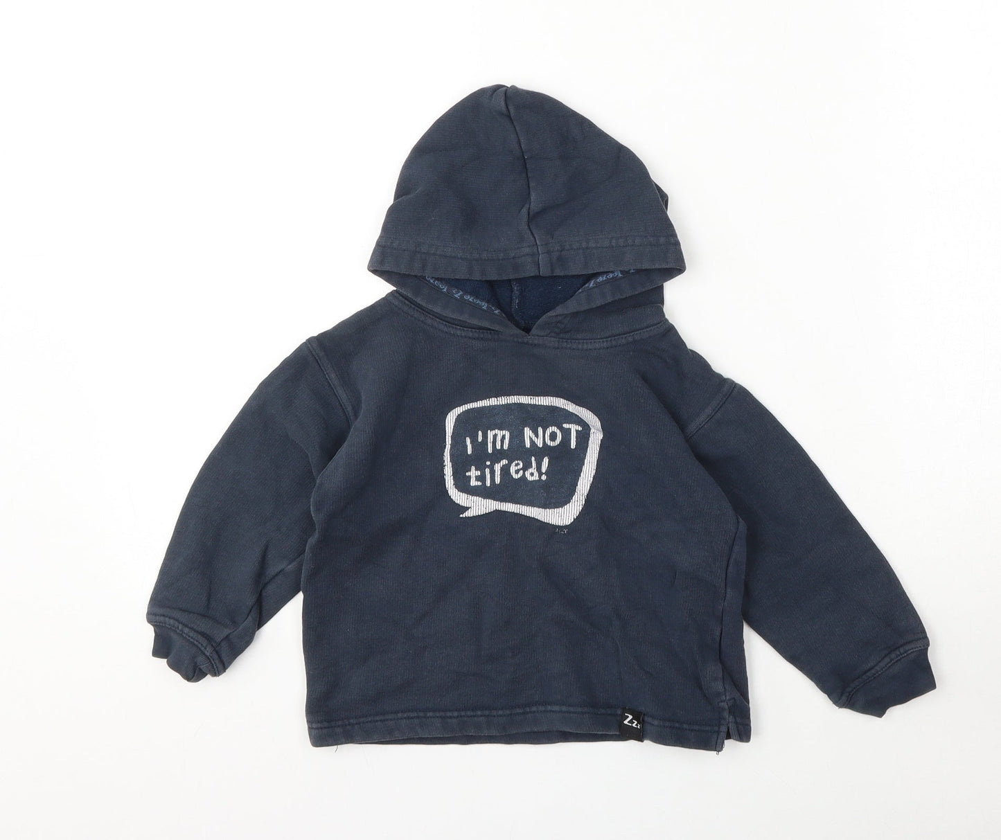 Preworn Boys Blue  Cotton Pullover Hoodie Size 2-3 Years