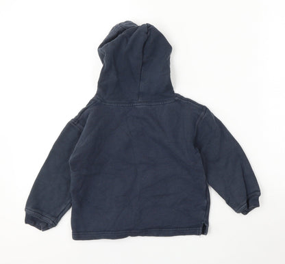 Preworn Boys Blue  Cotton Pullover Hoodie Size 2-3 Years