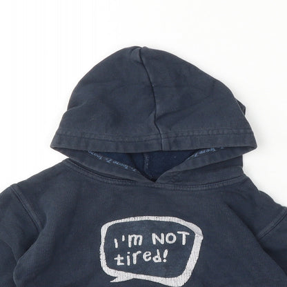 Preworn Boys Blue  Cotton Pullover Hoodie Size 2-3 Years