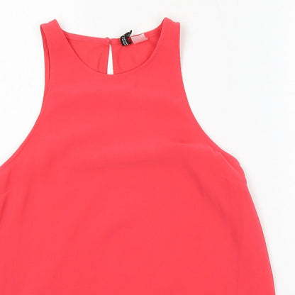 Divided by H&M Womens Red  Polyester Camisole Tank Size 8 Round Neck