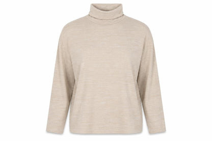 H&M Womens Beige Mock Neck  Viscose Pullover Jumper Size L