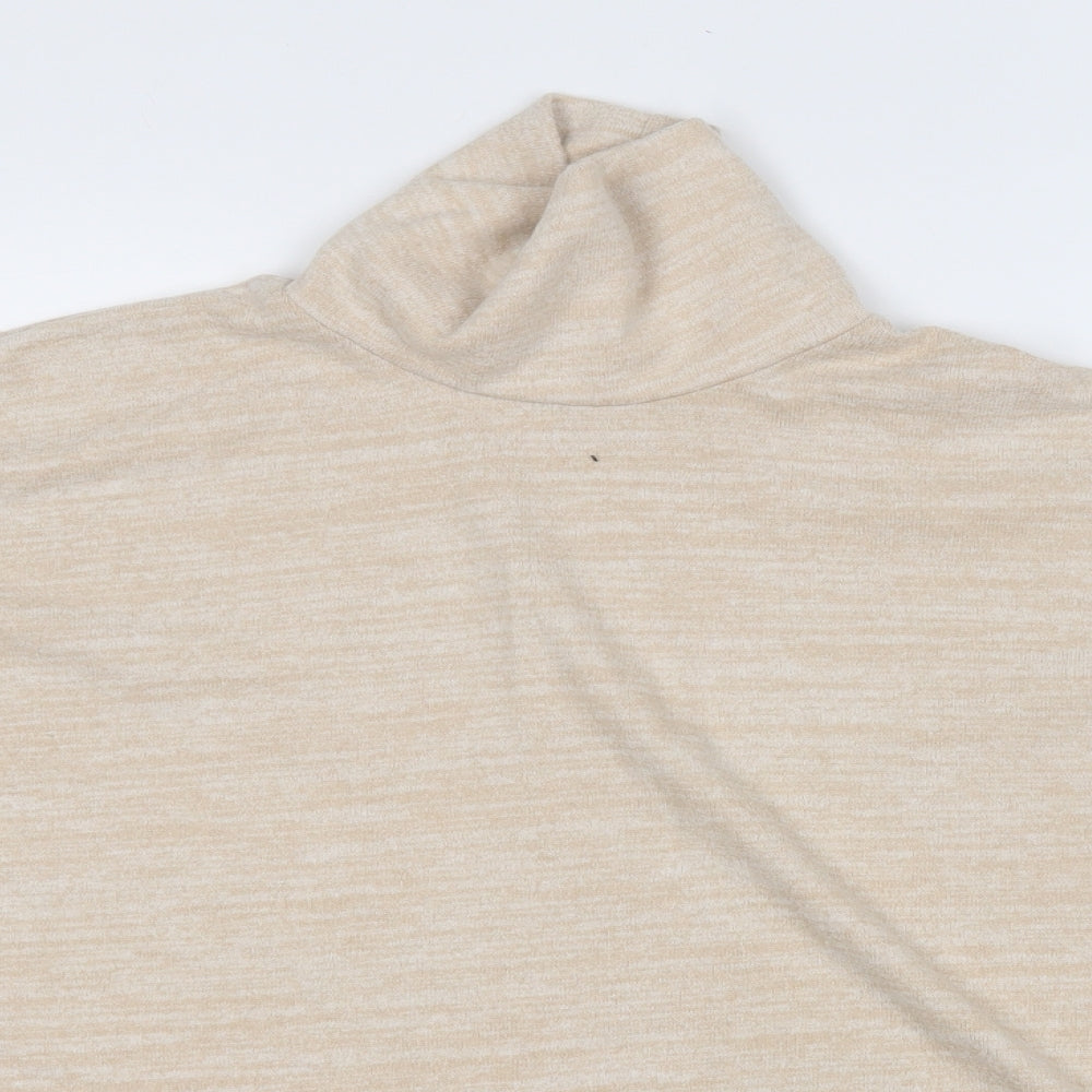 H&M Womens Beige Mock Neck  Viscose Pullover Jumper Size L