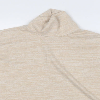 H&M Womens Beige Mock Neck  Viscose Pullover Jumper Size L