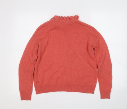 Marks and Spencer Womens Red Mock Neck  Acrylic Pullover Jumper Size XS
