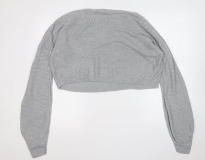 Womens UK Size M PRETTYLITTLETHING Grey Pullover Jumper