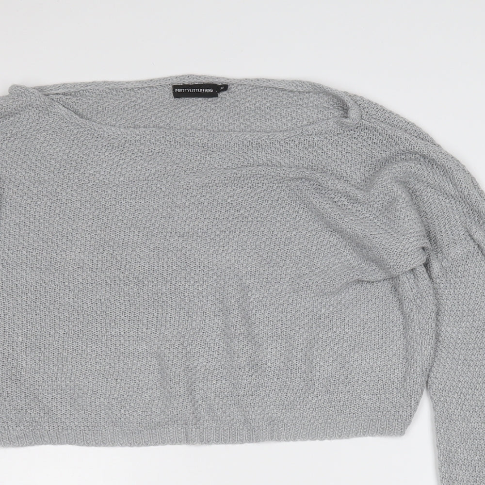 Womens UK Size M PRETTYLITTLETHING Grey Pullover Jumper