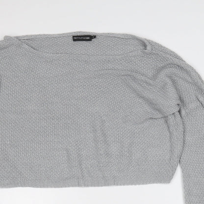 Womens UK Size M PRETTYLITTLETHING Grey Pullover Jumper