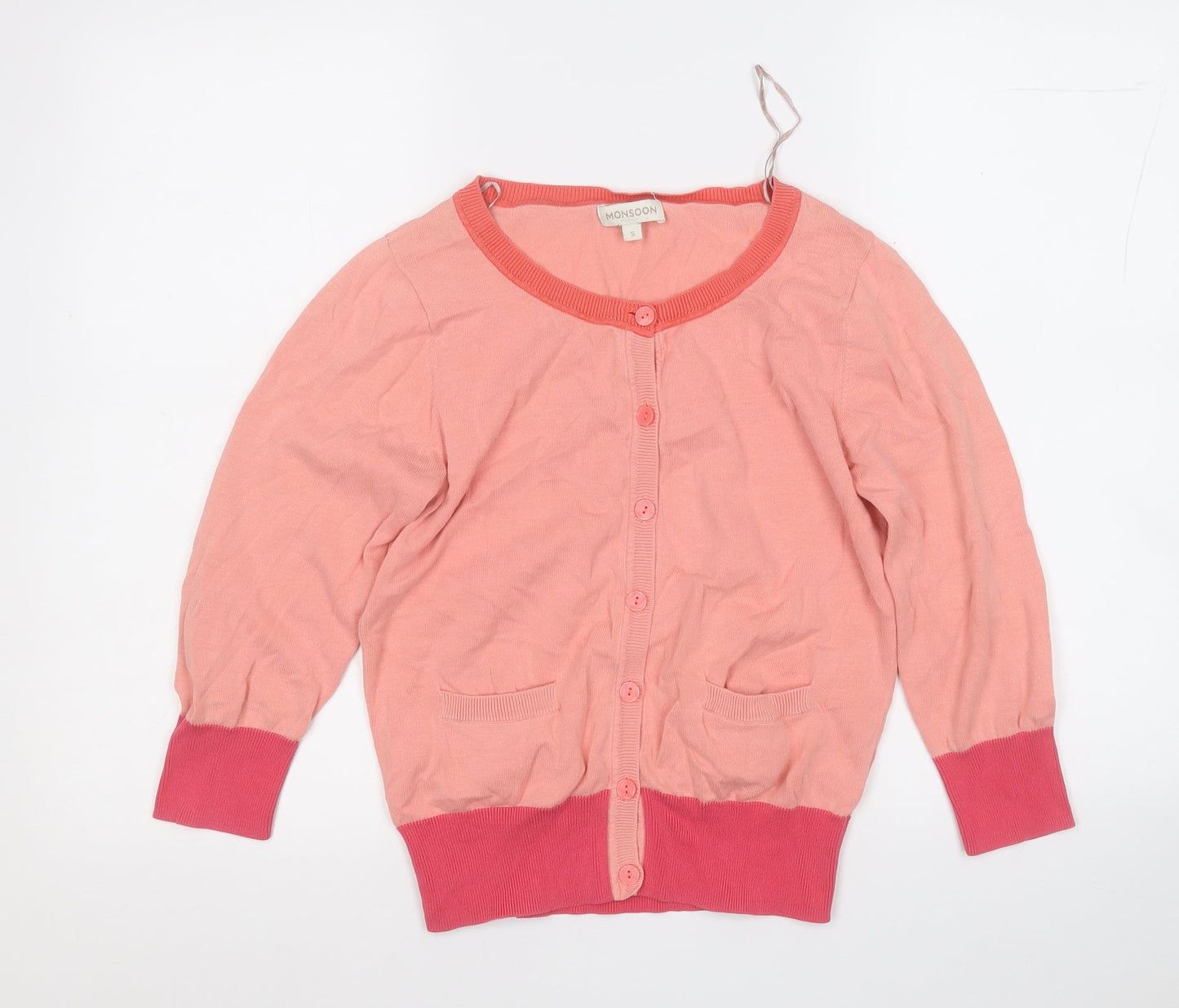 Womens UK Size S Monsoon Pink Cardigan Jumper