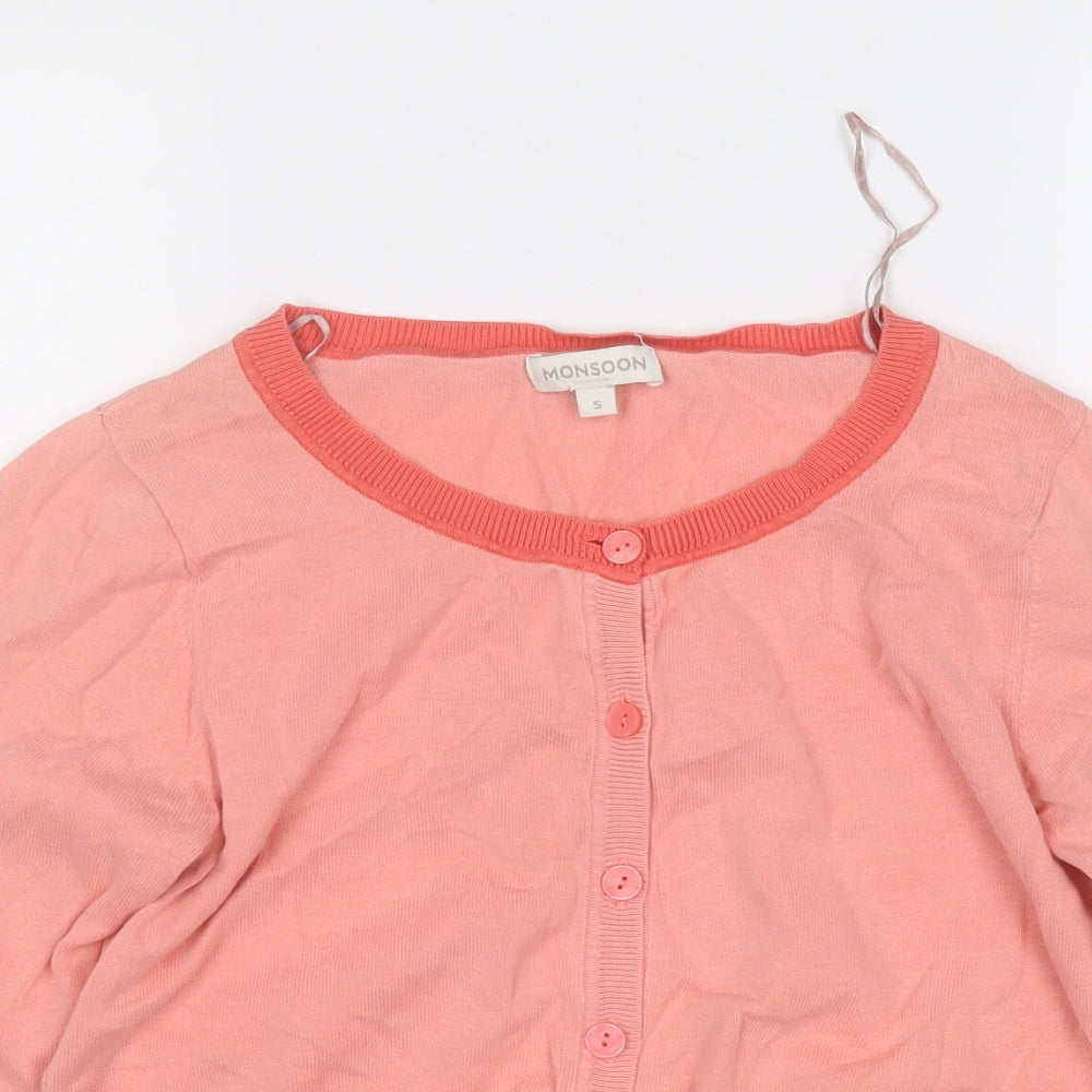 Womens UK Size S Monsoon Pink Cardigan Jumper