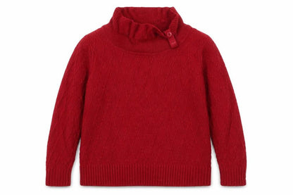 Bonmarché Womens Red Mock Neck Acrylic Pullover Jumper Size L