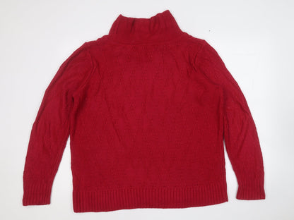 Womens UK Size L BM Red Pullover Jumper