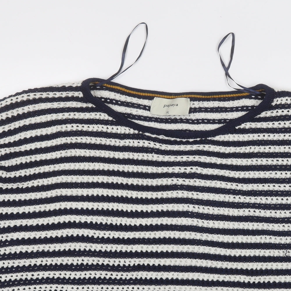 Womens UK Size XL Papaya Blue Pullover Jumper