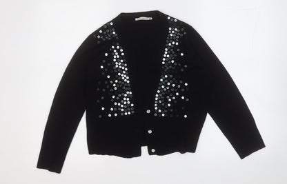 Womens UK Size 14 Select Black Cardigan Jumper