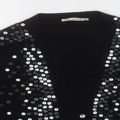 Womens UK Size 14 Select Black Cardigan Jumper