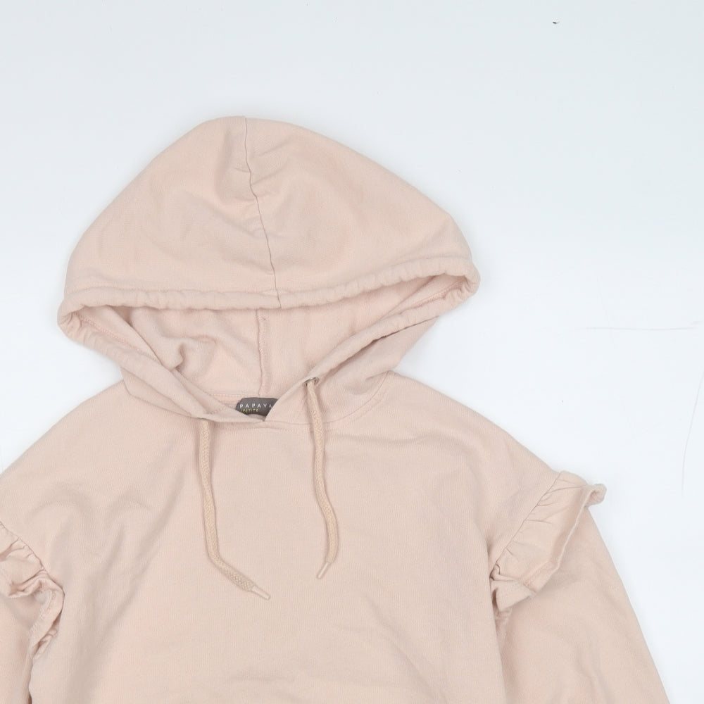 Papaya Womens Pink  Cotton Pullover Hoodie Size XS
