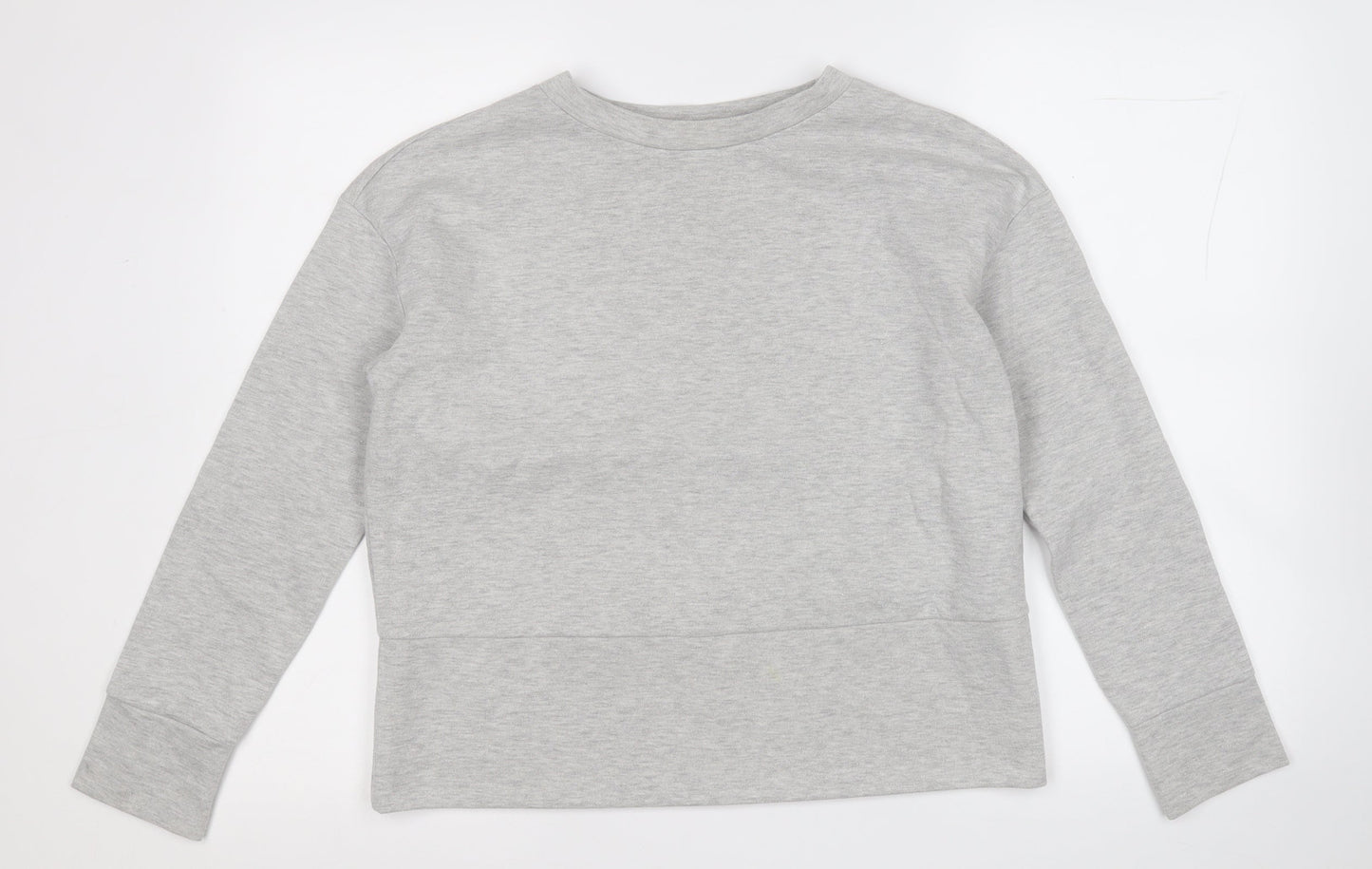 Preworn Womens Grey  Cotton Pullover Sweatshirt Size S   - Elbow Patches
