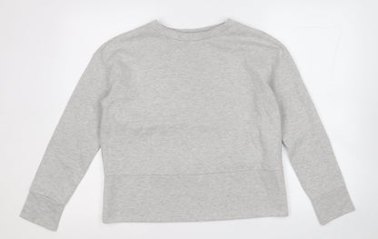 Preworn Womens Grey  Cotton Pullover Sweatshirt Size S   - Elbow Patches