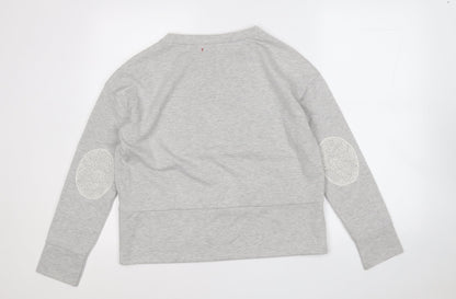 Preworn Womens Grey  Cotton Pullover Sweatshirt Size S   - Elbow Patches