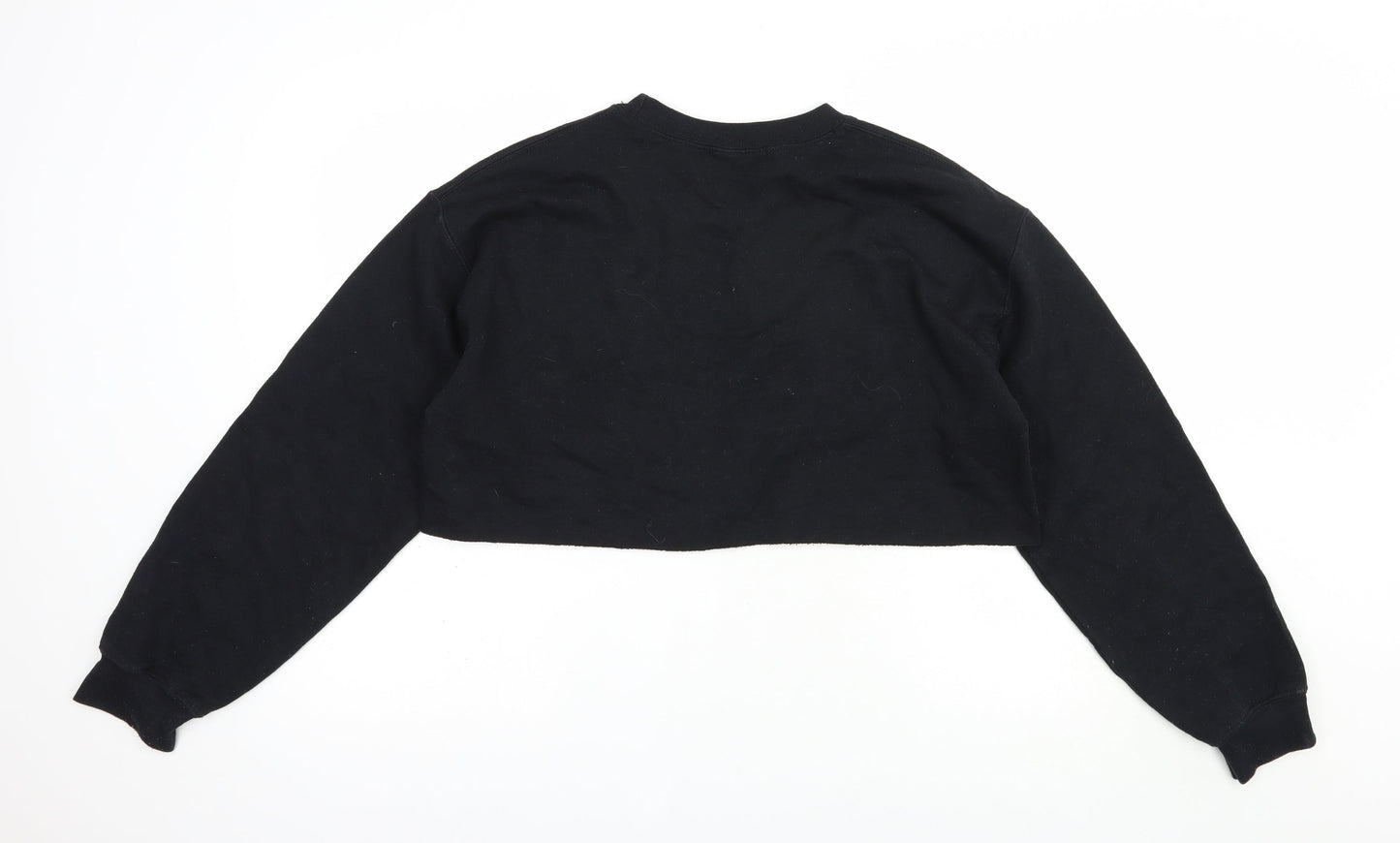 Missguided Womens Black  Cotton Pullover Sweatshirt Size S  Pullover - Cropped
