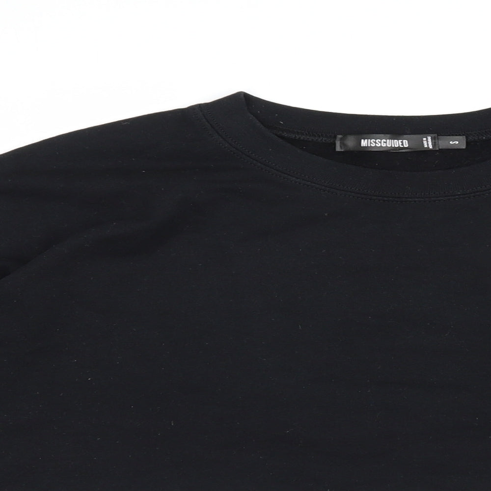Missguided Womens Black  Cotton Pullover Sweatshirt Size S  Pullover - Cropped
