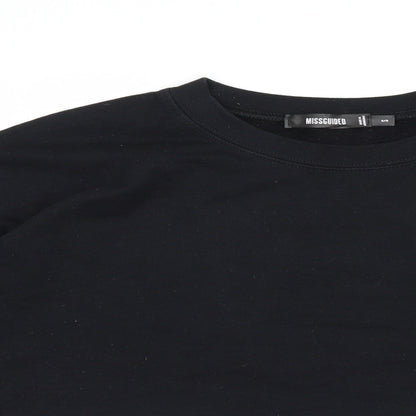 Missguided Womens Black  Cotton Pullover Sweatshirt Size S  Pullover - Cropped