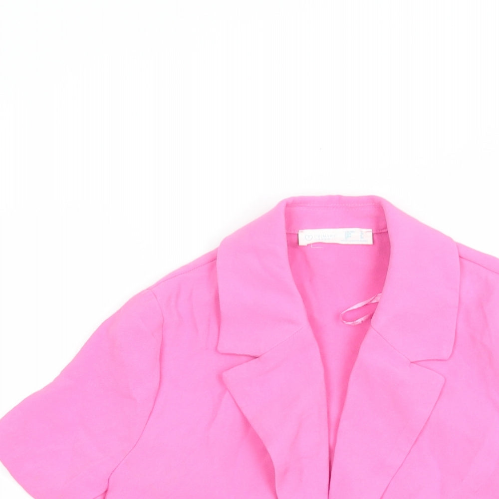 Primark Womens Pink   Jacket Blazer Size 4  Button - Cropped