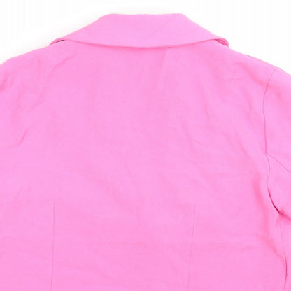 Primark Womens Pink   Jacket Blazer Size 4  Button - Cropped