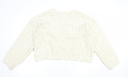 Womens UK Size L Topshop Ivory Pullover Jumper