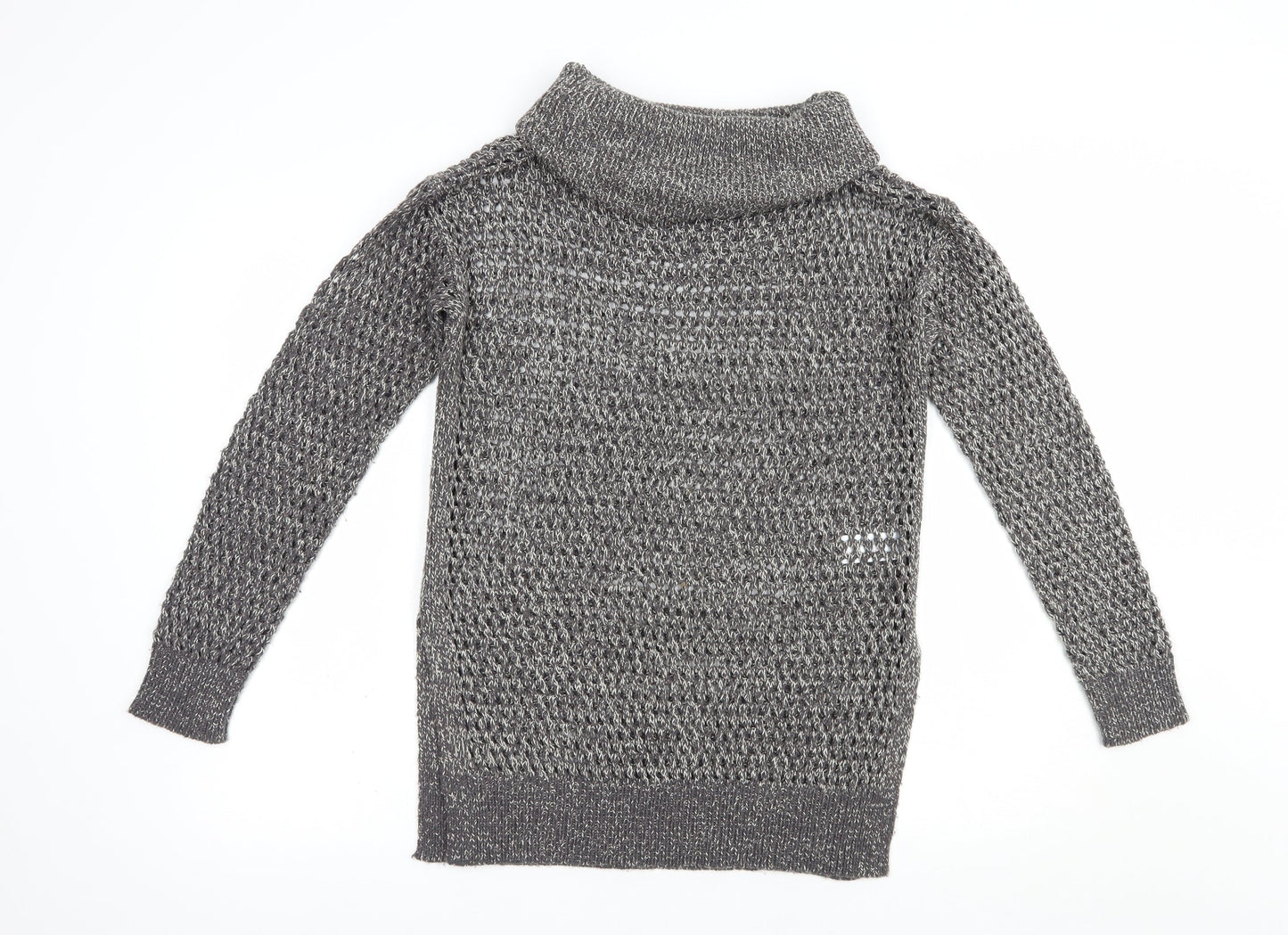 Womens UK Size S Papaya Grey Pullover Jumper