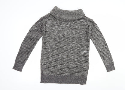 Womens UK Size S Papaya Grey Pullover Jumper