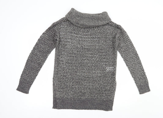 Womens UK Size S Papaya Grey Pullover Jumper