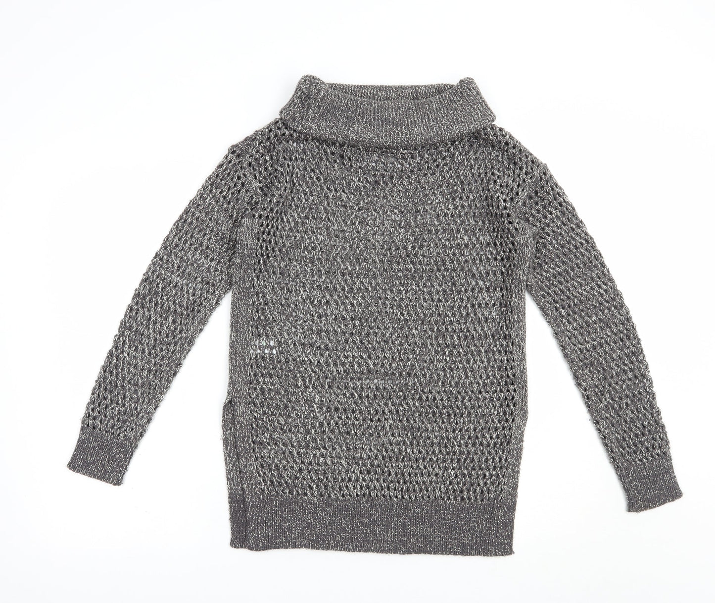 Womens UK Size S Papaya Grey Pullover Jumper