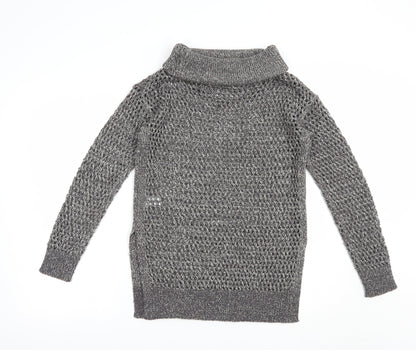 Womens UK Size S Papaya Grey Pullover Jumper