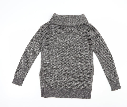 Womens UK Size S Papaya Grey Pullover Jumper