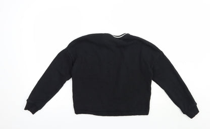 Marks and Spencer Girls Black  Cotton Pullover Sweatshirt Size 12-13 Years  Pullover - Future