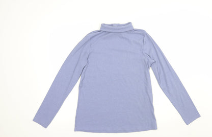 George Womens Blue Roll Neck  Cotton Pullover Jumper Size 14